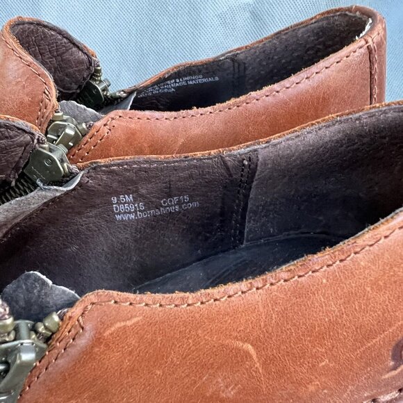 BORN Size 9.5 Brown Leather Clogs Elliot Shoes Double Zip Plain Toe - Picture 6 of 7